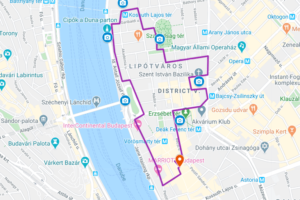 Pest Downtown Segway Tour Map